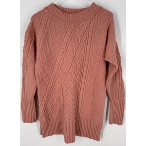 J. Crew Womens Wool Sz Medium Cable Knit Sweater Fisherman Preppy 90s Chunky